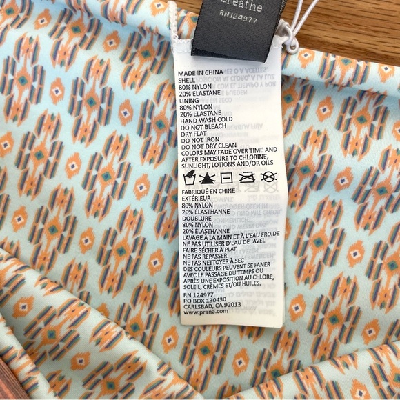 PrAna NWT Reversible Breya Swim Bikini Bottom Granite Bonita Green Blue Sz L - Picture 12 of 14